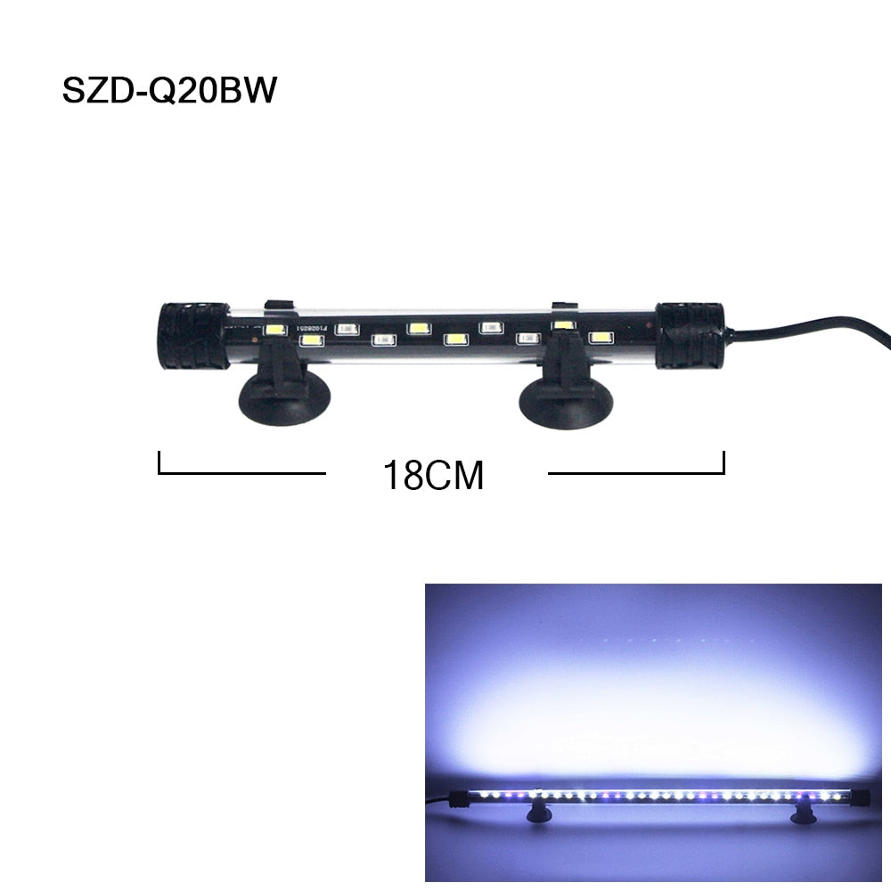 LED Aquarium Light Waterproof Fish Tank Light Aquatic Plant Light Submersible Underwater Clip Lamp Aquatic Decor