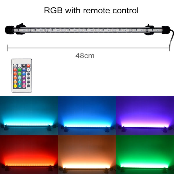 Aquarium Light LED Waterproof Fish Tank Lamp Underwater Submersible RGB Fish Lighting Aquarium Decor Plant 19-49CM 110v 220V