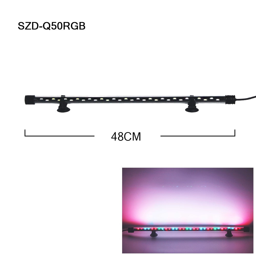 LED Aquarium Light Waterproof Fish Tank Light Aquatic Plant Light Submersible Underwater Clip Lamp Aquatic Decor