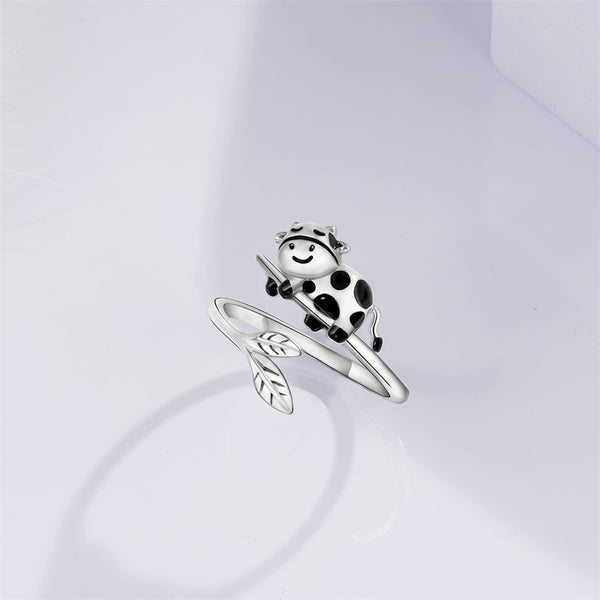 New Cow Ring Exquisite Cute Animal Silver