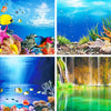 Aquarium Landscape Sticker Poster Fish Tank 3D Background Sticker Double-sided Ocean Sea Plants Aquarium Decor Accessories