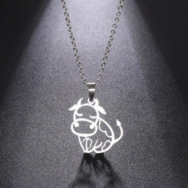 Cow Pendant Stainless Steel Necklace