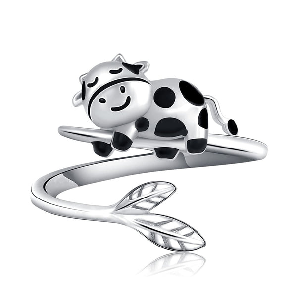 New Cow Ring Exquisite Cute Animal Silver