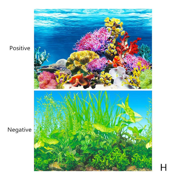 Aquarium Landscape Sticker Poster Fish Tank 3D Background Sticker Double-sided Ocean Sea Plants Aquarium Decor Accessories