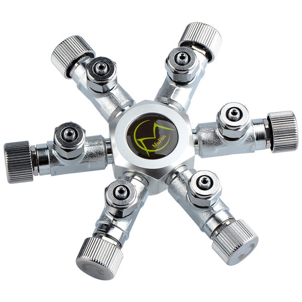 Stainless Steel Multi Way Aquarium CO2 Splitter Distributor Check Valve Solenoid Valve CO2 Regulator Rector Fish Tank Accessory