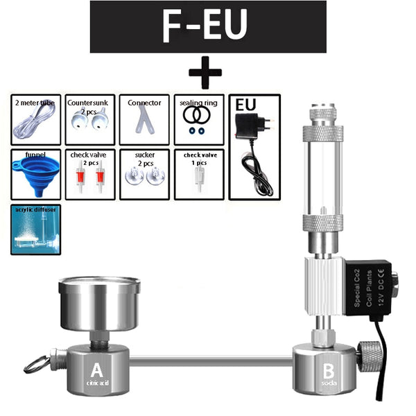 ZRDR Aquarium DIY CO2 generator system kit CO2 generator, bubble counter diffuser with solenoid valve,For / Aquatic plant growth