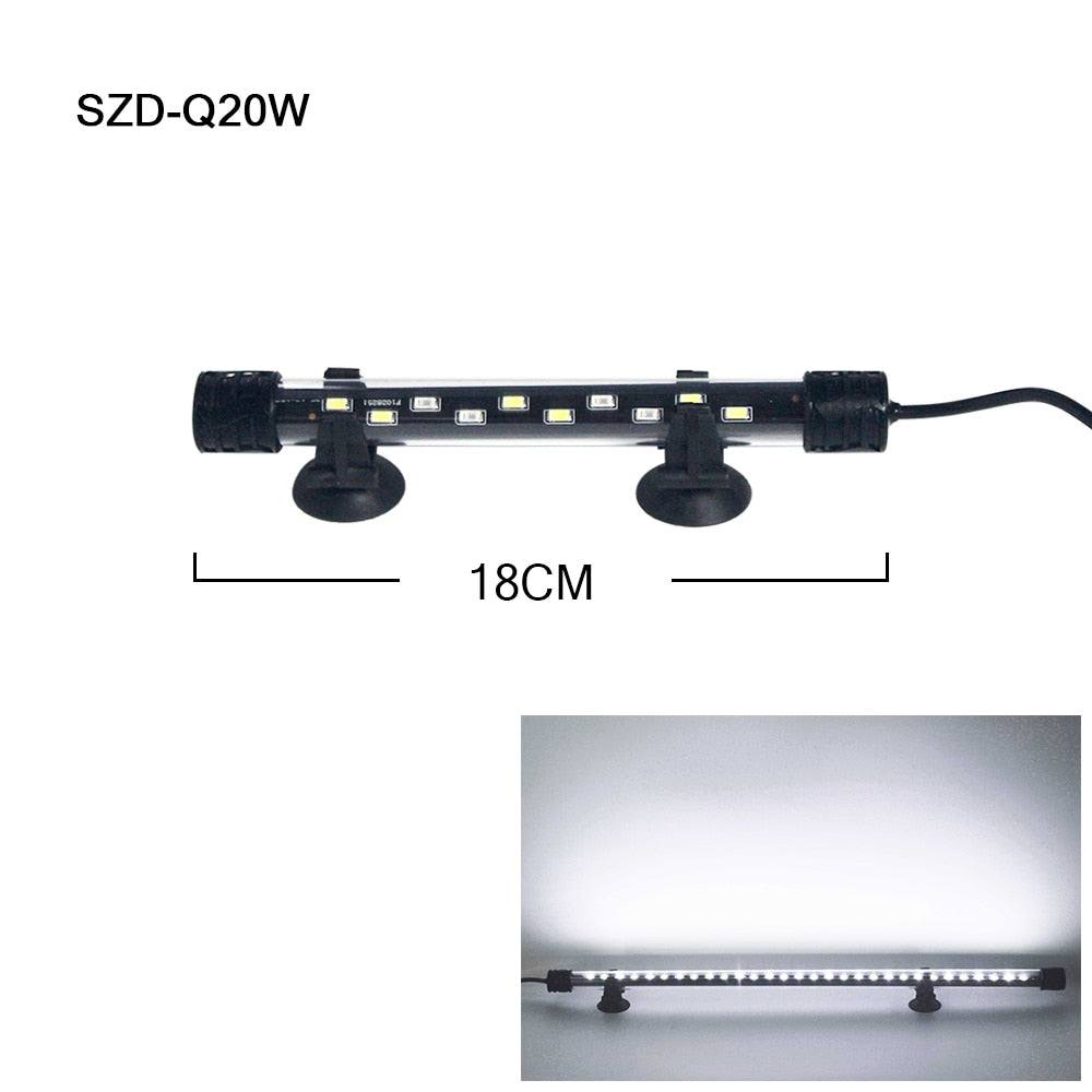 LED Aquarium Light Waterproof Fish Tank Light Aquatic Plant Light Submersible Underwater Clip Lamp Aquatic Decor