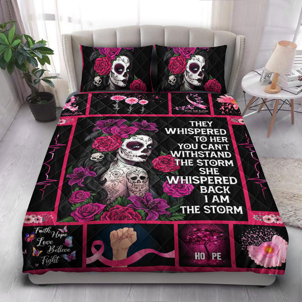 Skull I Am The Storm BRC  Quilt Bedding Set