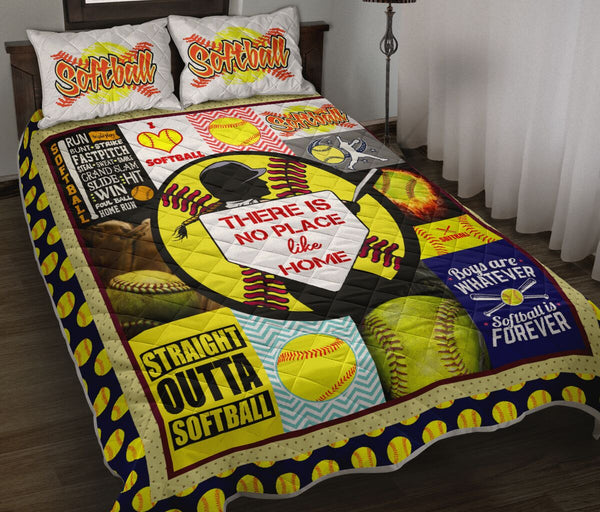 Softball There Is No Place QBS Quilt Bed Set Bedroom Decoration Twin/Queen/King Size Bedding