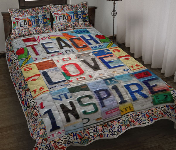 Teacher License Plates QBS Comfortable Quilt Bedding Set Bedroom Decoration Twin/Queen/King Size Bedding