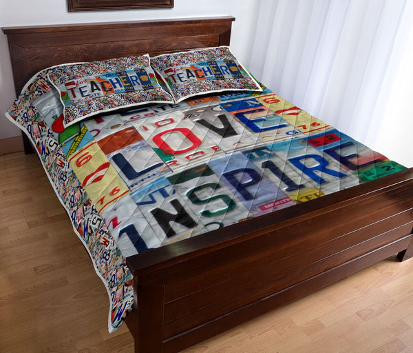 Teacher License Plates QBS Comfortable Quilt Bedding Set Bedroom Decoration Twin/Queen/King Size Bedding