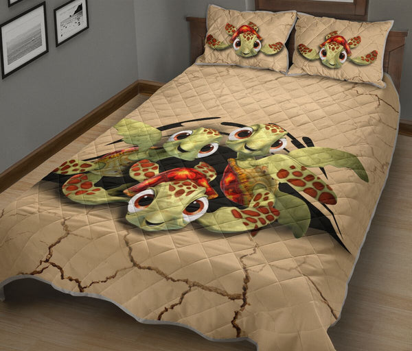 Turtle Broken Soil QBS Comfortable Quilt Bedding Set Bedroom Twin/Queen/King Size Bedding Decoration