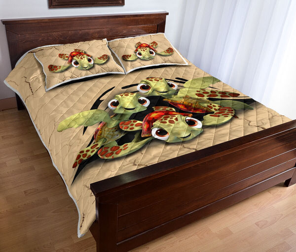 Turtle Broken Soil QBS Comfortable Quilt Bedding Set Bedroom Twin/Queen/King Size Bedding Decoration