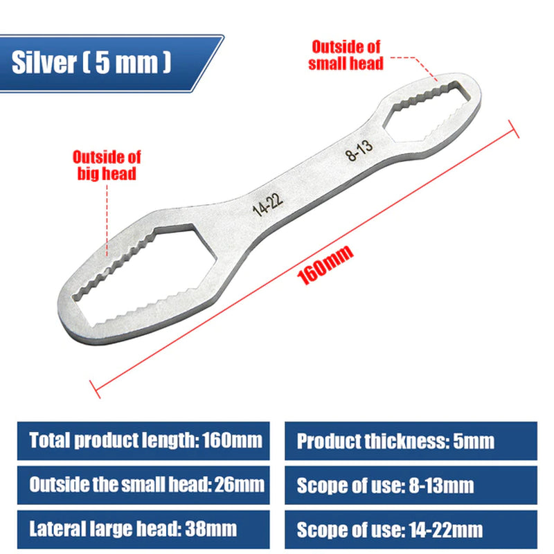 8-22Mm Universal Torx Wrench Board Adjustable Double-Head Torx Spanner Self-Tightening Glasses Wrench Multi-Purpose Hand Tools