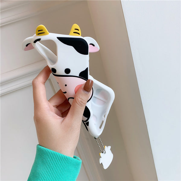 Cute Cartoon Cow Silicone Phone Case