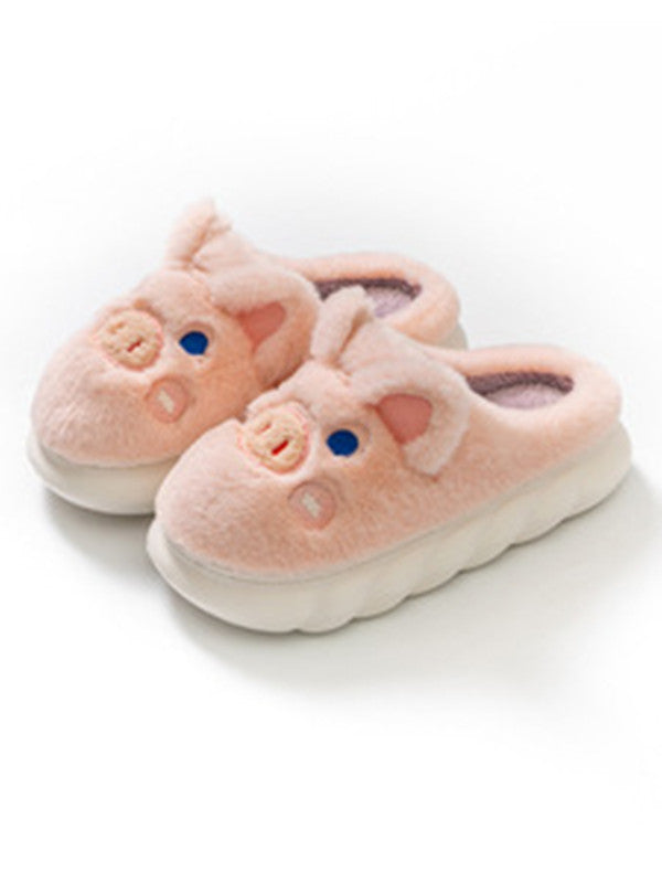 Cute Cow Cotton Slippers Female Couple Indoor