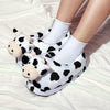 Cartoon Cute Plush Cow Warm And Thick Slippers