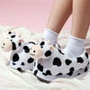 Cartoon Cute Plush Cow Warm And Thick Slippers