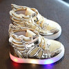 Children Baby Luminous Shoes Boys Girls Flying Wing Light Up Colorful Glowing Sneakers Kids Leisure Sports Christmas Halloween