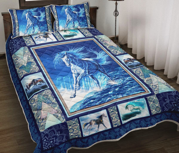 Horse Painting Mystery QBS Quilt Bedding Set Bedroom Decoration Twin/Queen/King Size Bedding