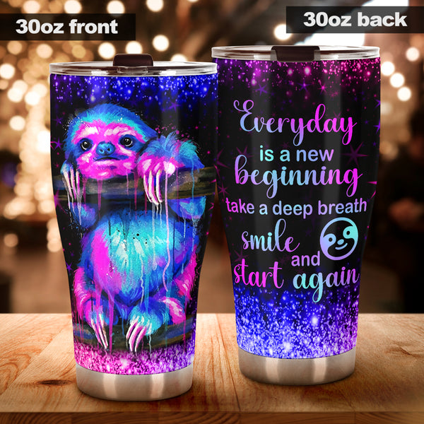 Sloth Art Tumbler - Love Sloth Art Stainless Steel Tumbler